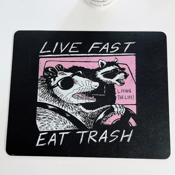 Possum Live Fast Eat Trash Mouse Pad - Picture 3 of 3